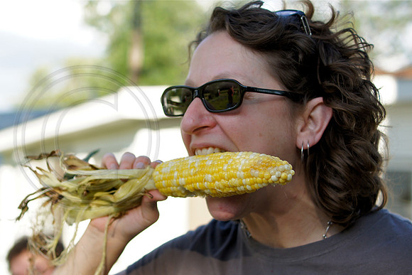 Risa enjoying corn